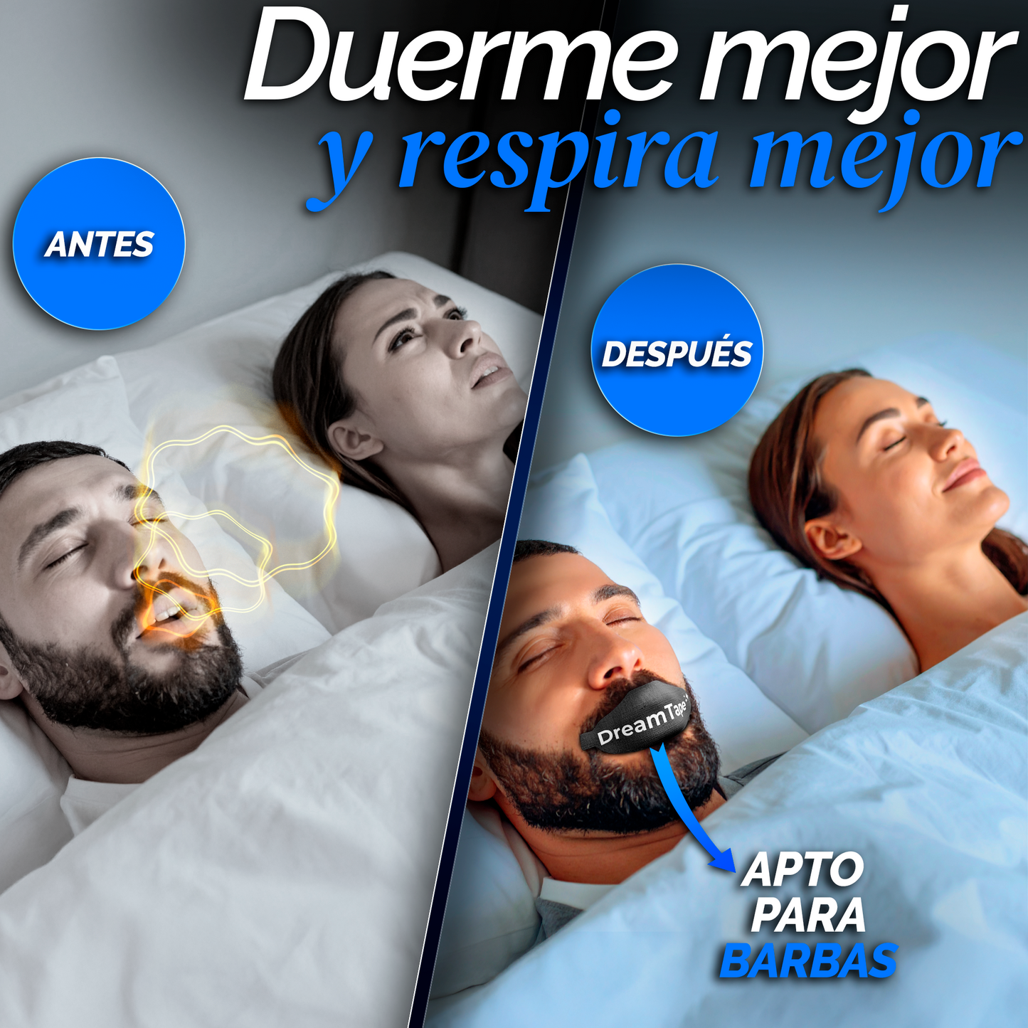 DreamTape® Mouth Tape - 35 Tiras para Respirar Mejor al Dormir (Neutro)