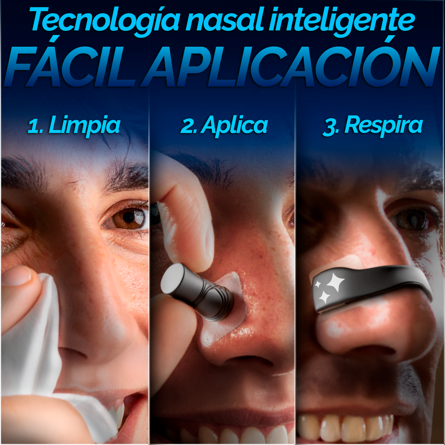 DreamTape® Tiras Nasales Magnéticas para Dormir – Kit Premium 4 Bandas + 60 Parches