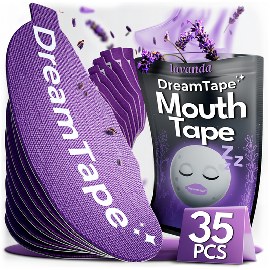 DreamTape® Mouth Tape - 35 Tiras para Respirar Mejor al Dormir (Aroma lavanda)