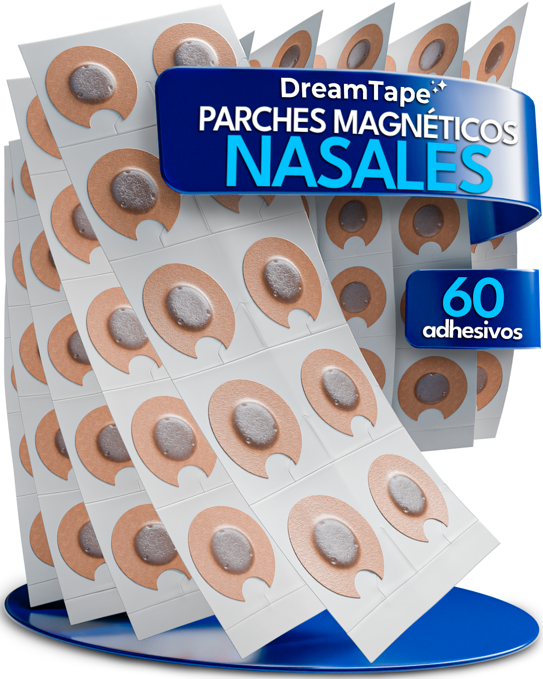 DreamTape® Recambios – 60 Parches Magnéticos Nasales (30 Usos)